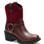 Botín Cuero Rewrite Harness Burdeo Cat