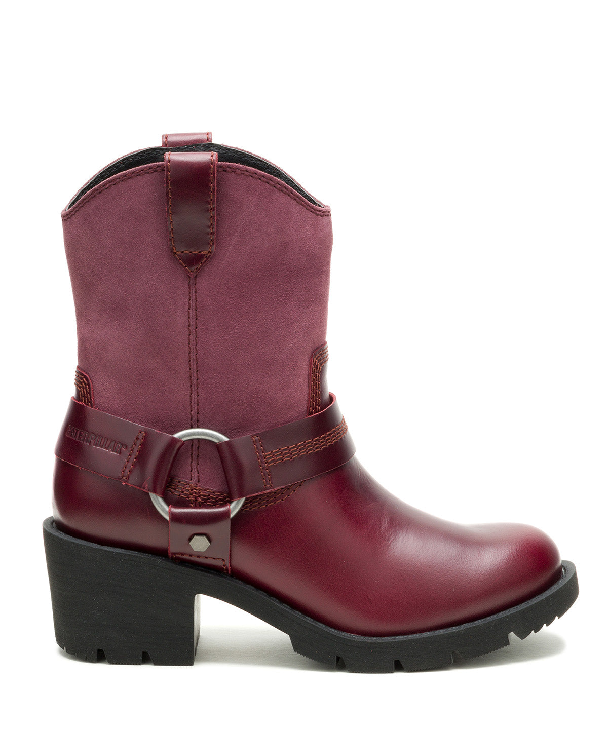 Botín Cuero Rewrite Harness Burdeo Cat