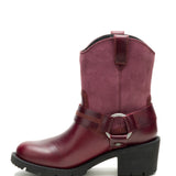 Botín Cuero Rewrite Harness Burdeo Cat
