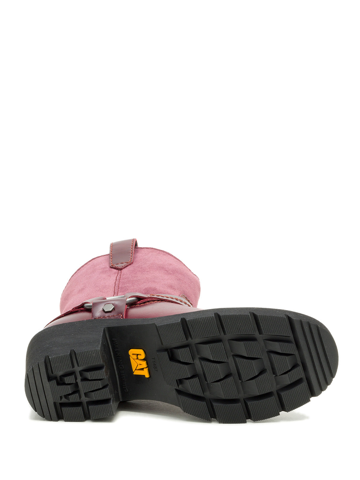 Botín Cuero Rewrite Harness Burdeo Cat