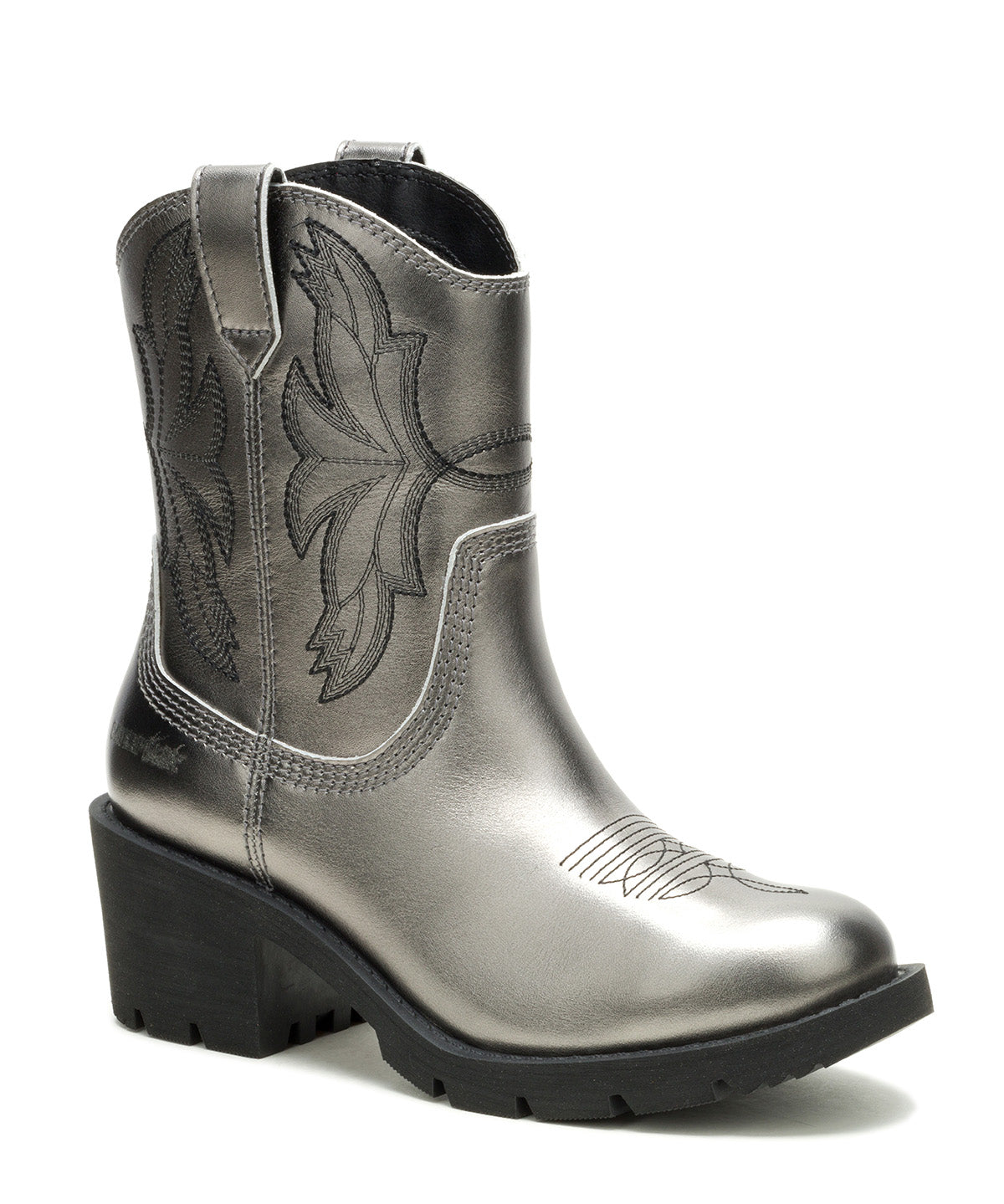 Botín Cuero Rewrite Frontier Plateado Cat