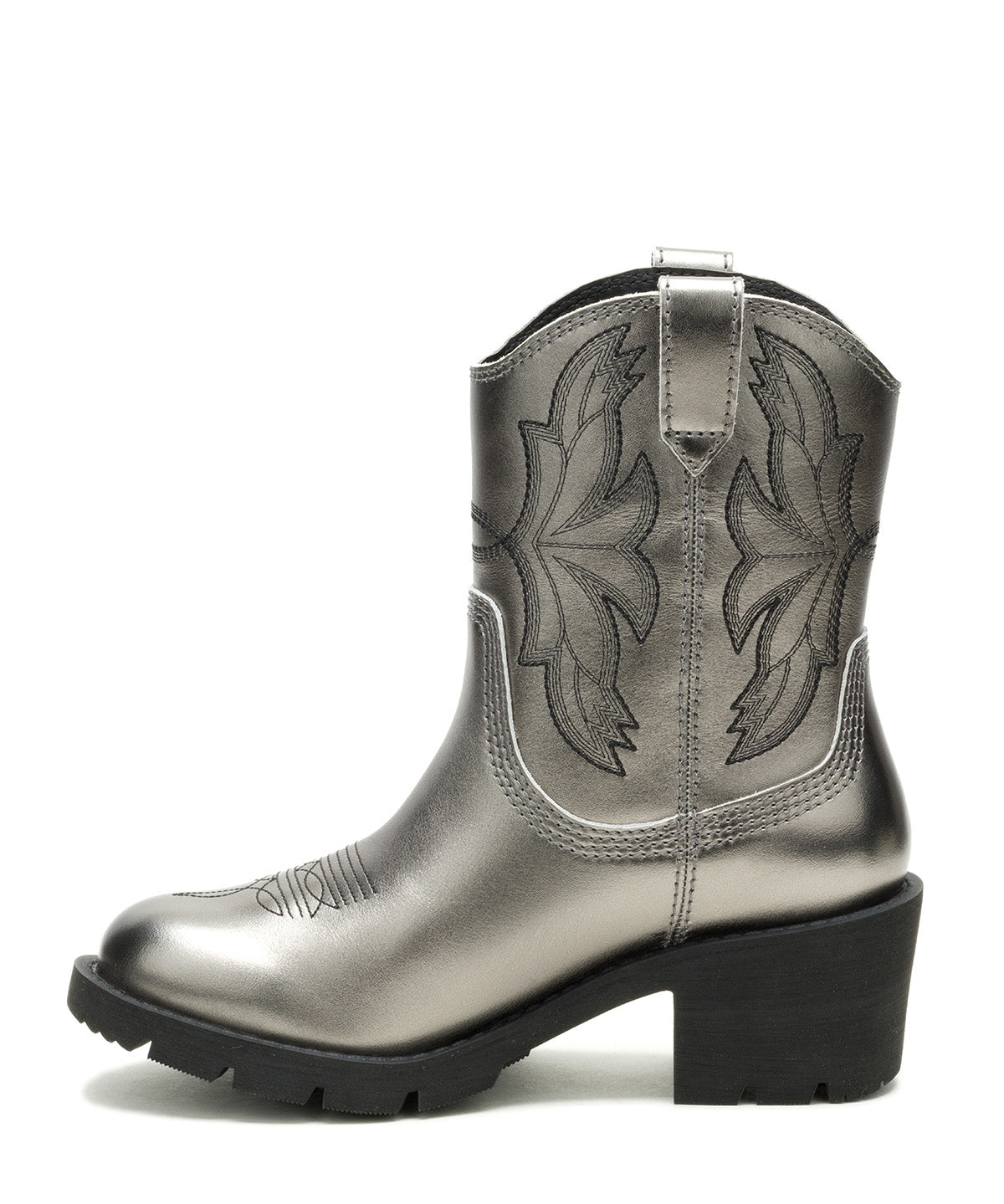 Botín Cuero Rewrite Frontier Plateado Cat