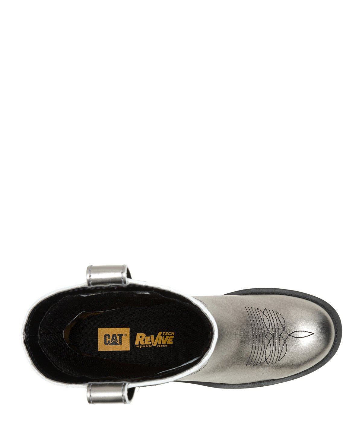 Botín Cuero Rewrite Frontier Plateado Cat