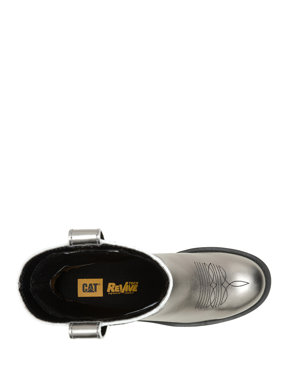 Botín Cuero Rewrite Frontier Plateado Cat