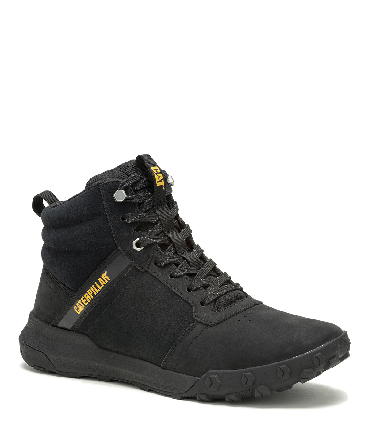 Zapatilla Con Caña Cuero Hombre Hex Ready Mid Negro Cat