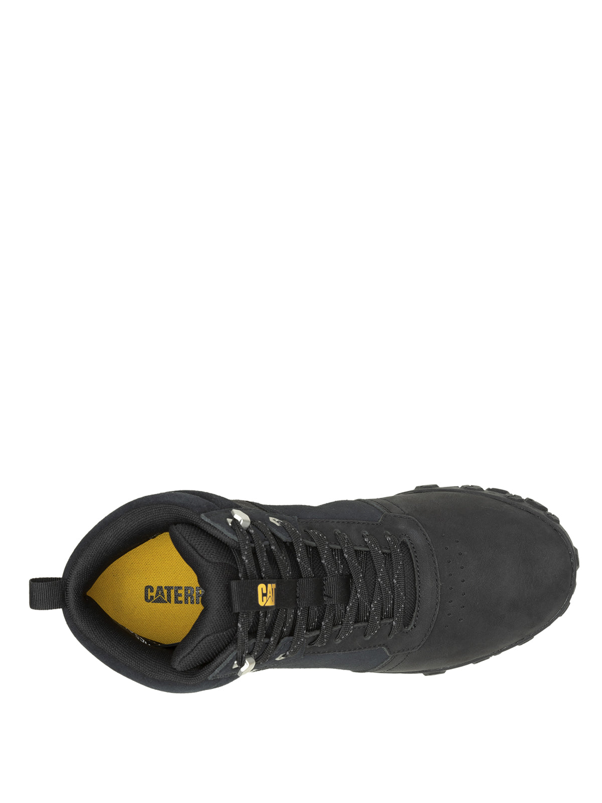 Zapatilla Con Caña Cuero Hombre Hex Ready Mid Negro Cat