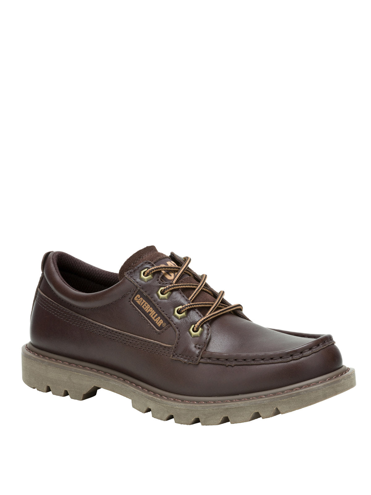 Zapato Cuero Hombre Colorado Moc Toe Low Café Cat