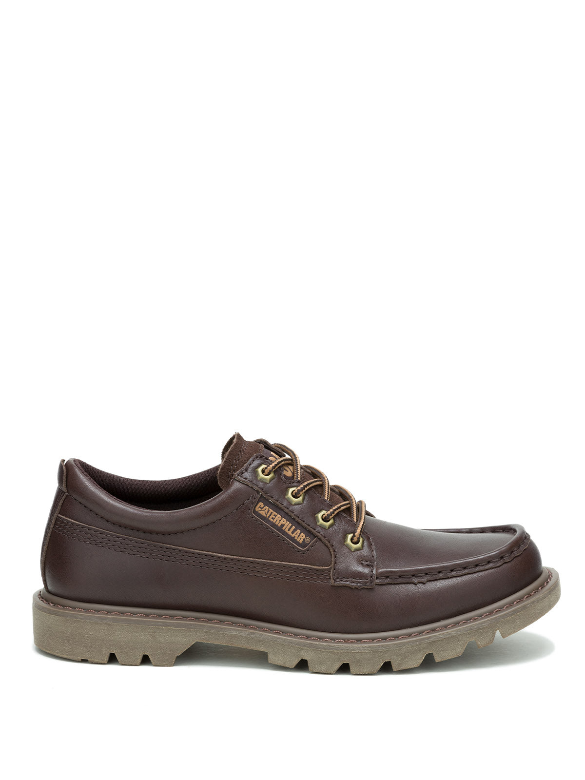 Zapato Cuero Hombre Colorado Moc Toe Low Café Cat
