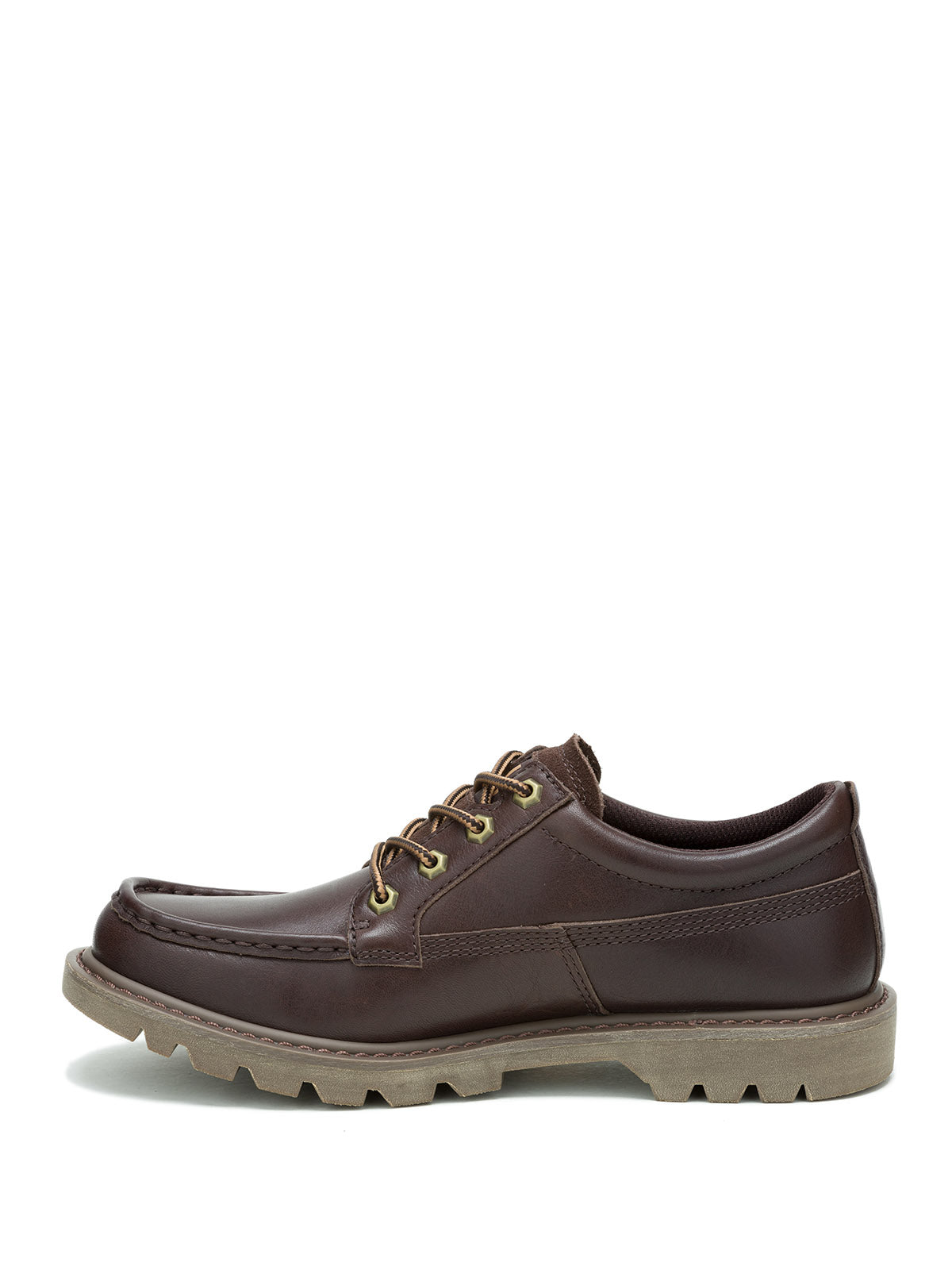 Zapato Cuero Hombre Colorado Moc Toe Low Café Cat
