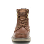 Botín Cuero Hombre Colorado Moc Toe Café Cat