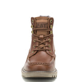 Botín Cuero Hombre Colorado Moc Toe Café Cat