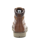 Botín Cuero Hombre Colorado Moc Toe Café Cat