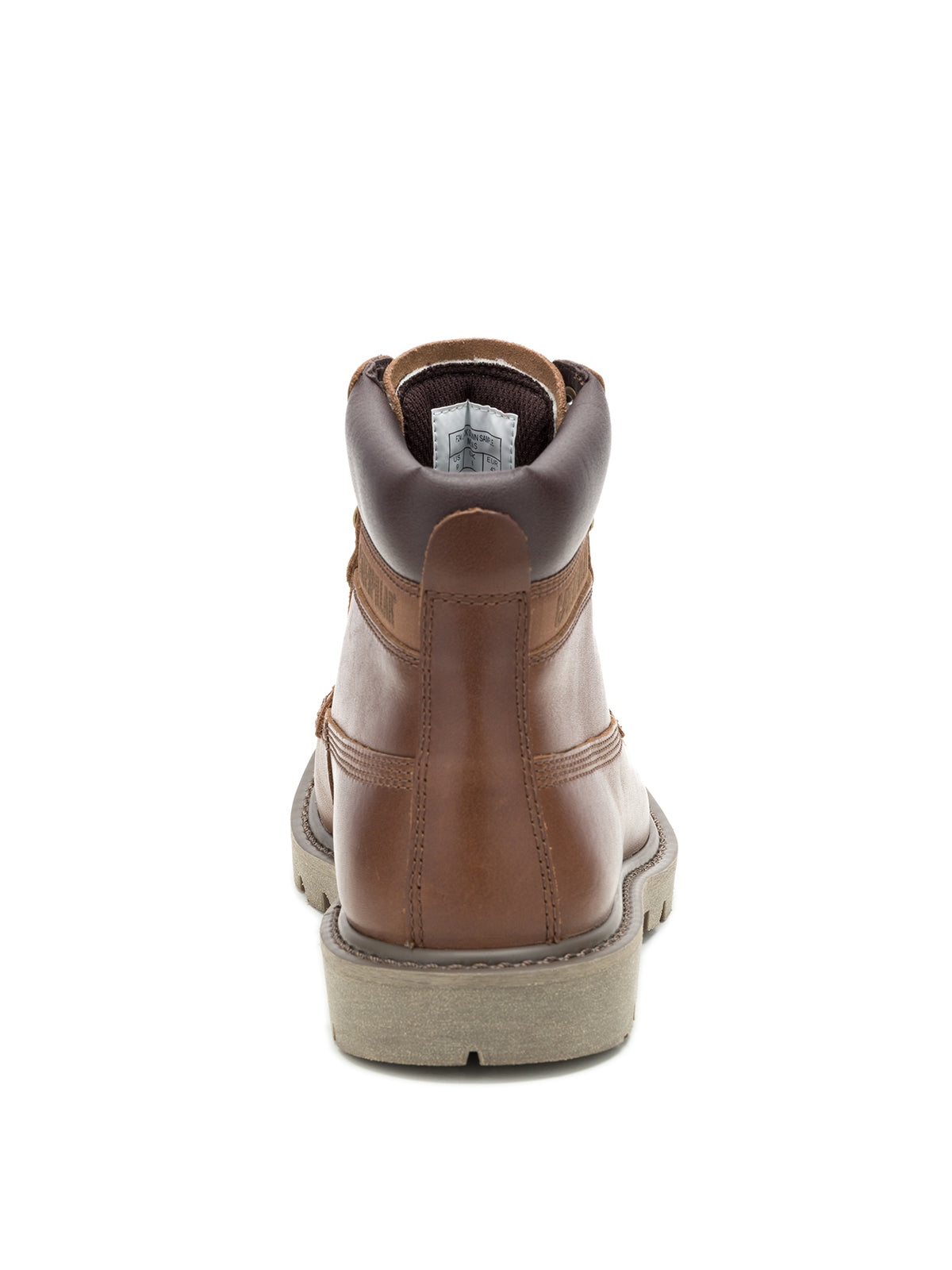 Botín Cuero Hombre Colorado Moc Toe Café Cat