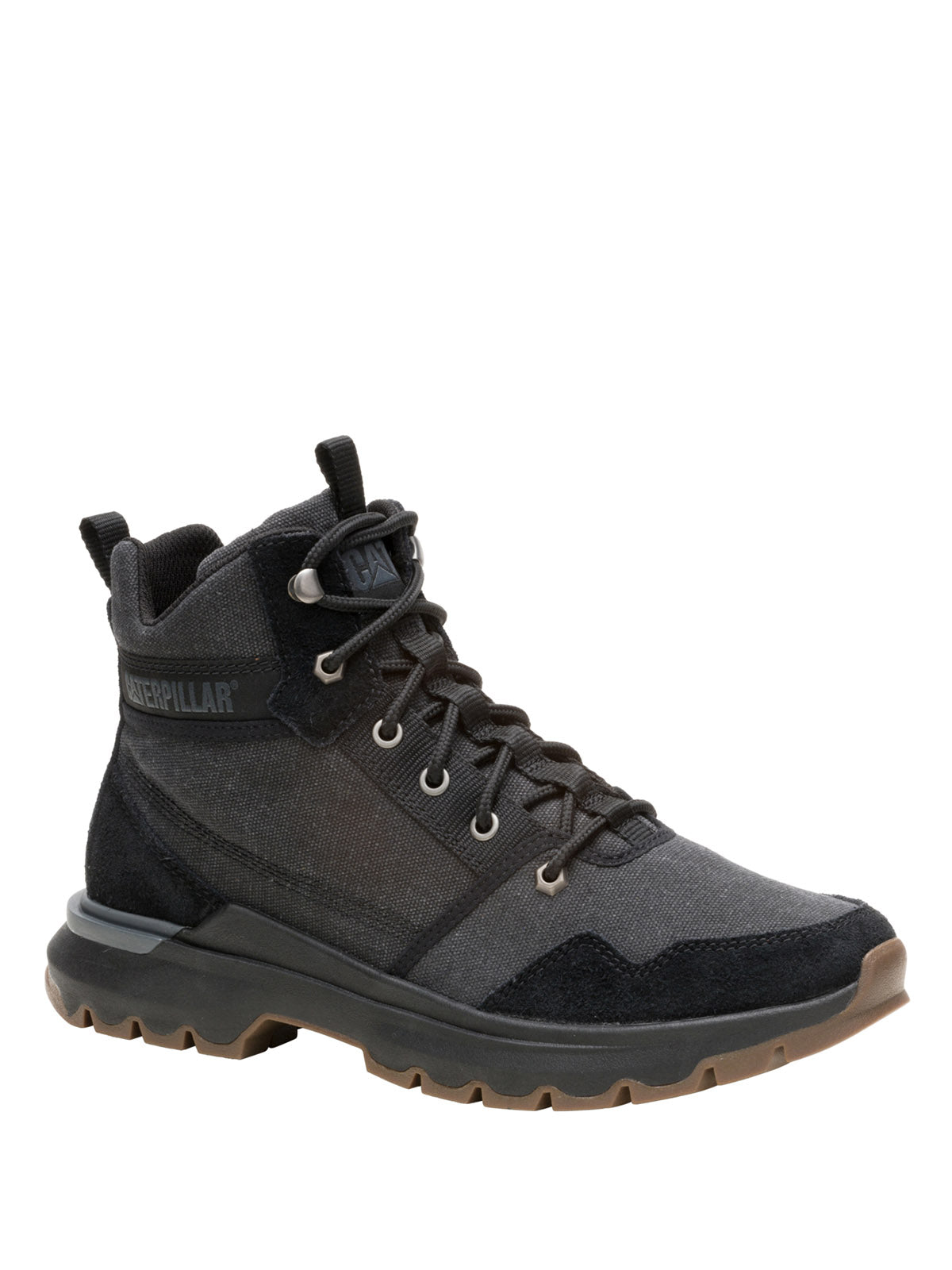 Zapatilla Con Caña Hombre Colorado Sneaker Canvas Negro Cat