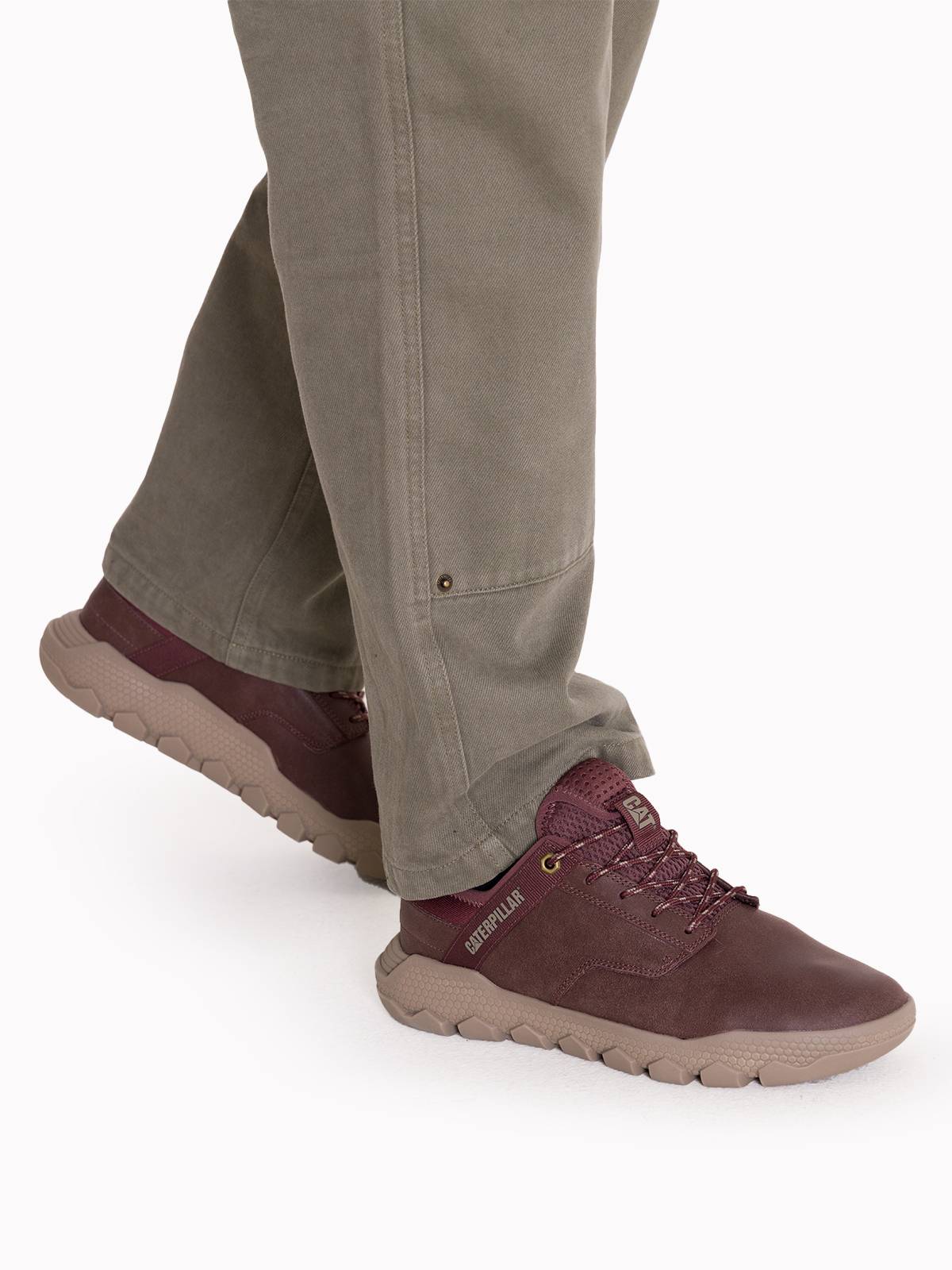 Zapatilla Cuero Hombre Hex Lite Rojo Cat