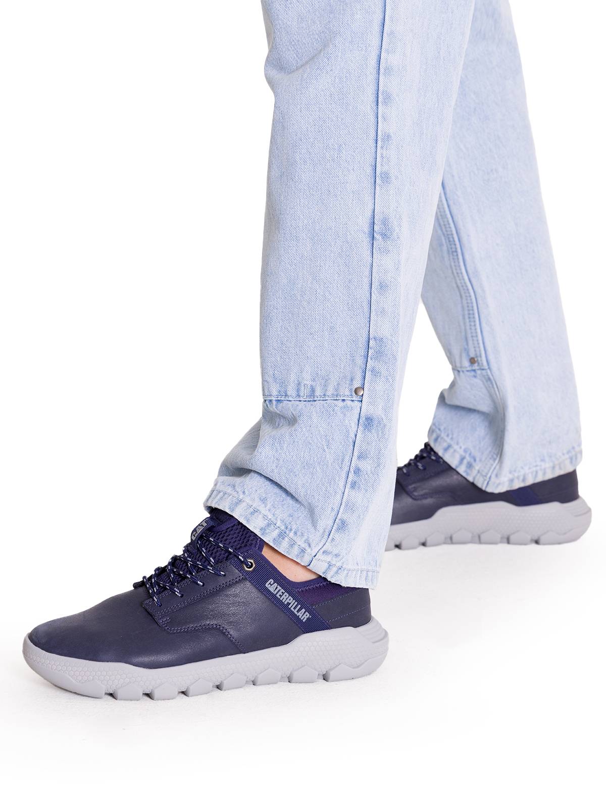 Zapatilla Cuero Hombre Hex Lite Azul Cat