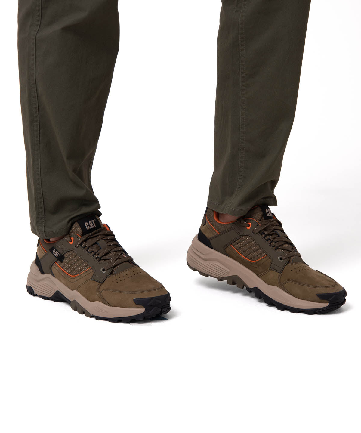 Zapatilla Hombre Grapple Leather Verde Oliva Cat