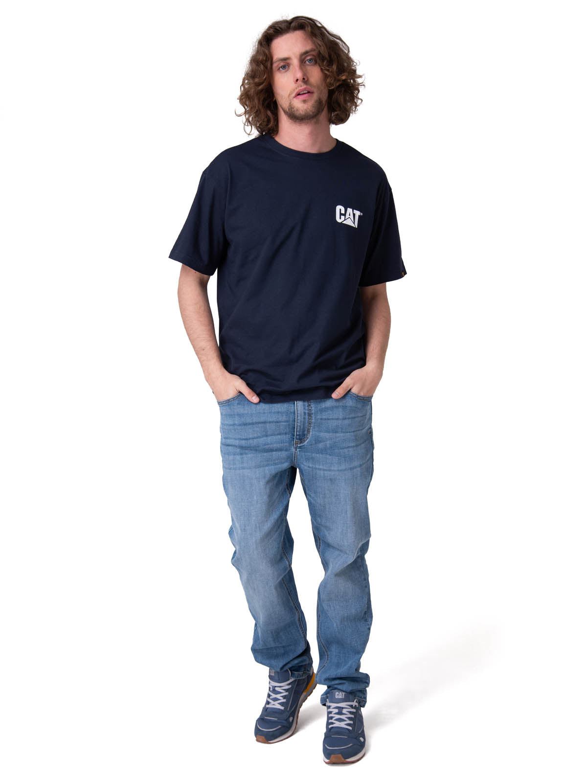 Polera Manga Corta Hombre Trademark Tee Azul